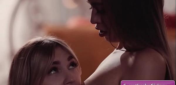  Horny young lesbian busty girls Alison Rey, Kate Kennedy enjoy deep pussy fingering and licking for intense climax